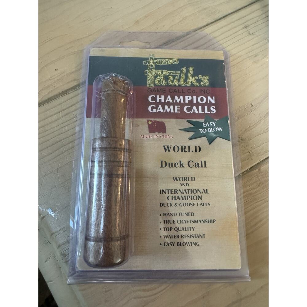 Faulk's Champion Game Calls Duck Call Wood Easy Blowing Hand Tuned New Sealed